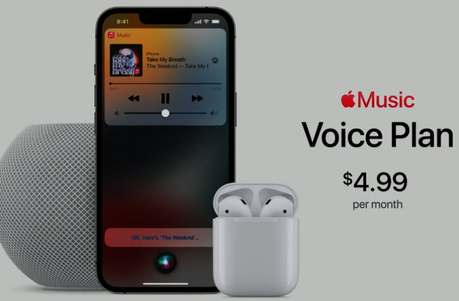 Apple Music新的纯语音计划每月收费4点99美元
